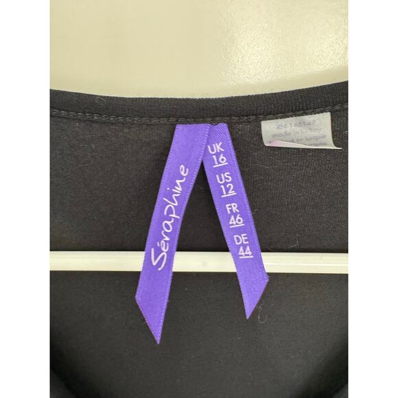 Seraphine Jolene Twist Front Maternity Dress Black 12 - Picture 5 of 5